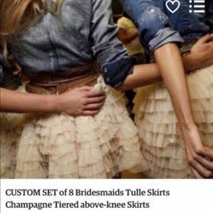 CHAMPAGNE TIERED TULLE ABOVE THE KNEE SKIRTS🤩